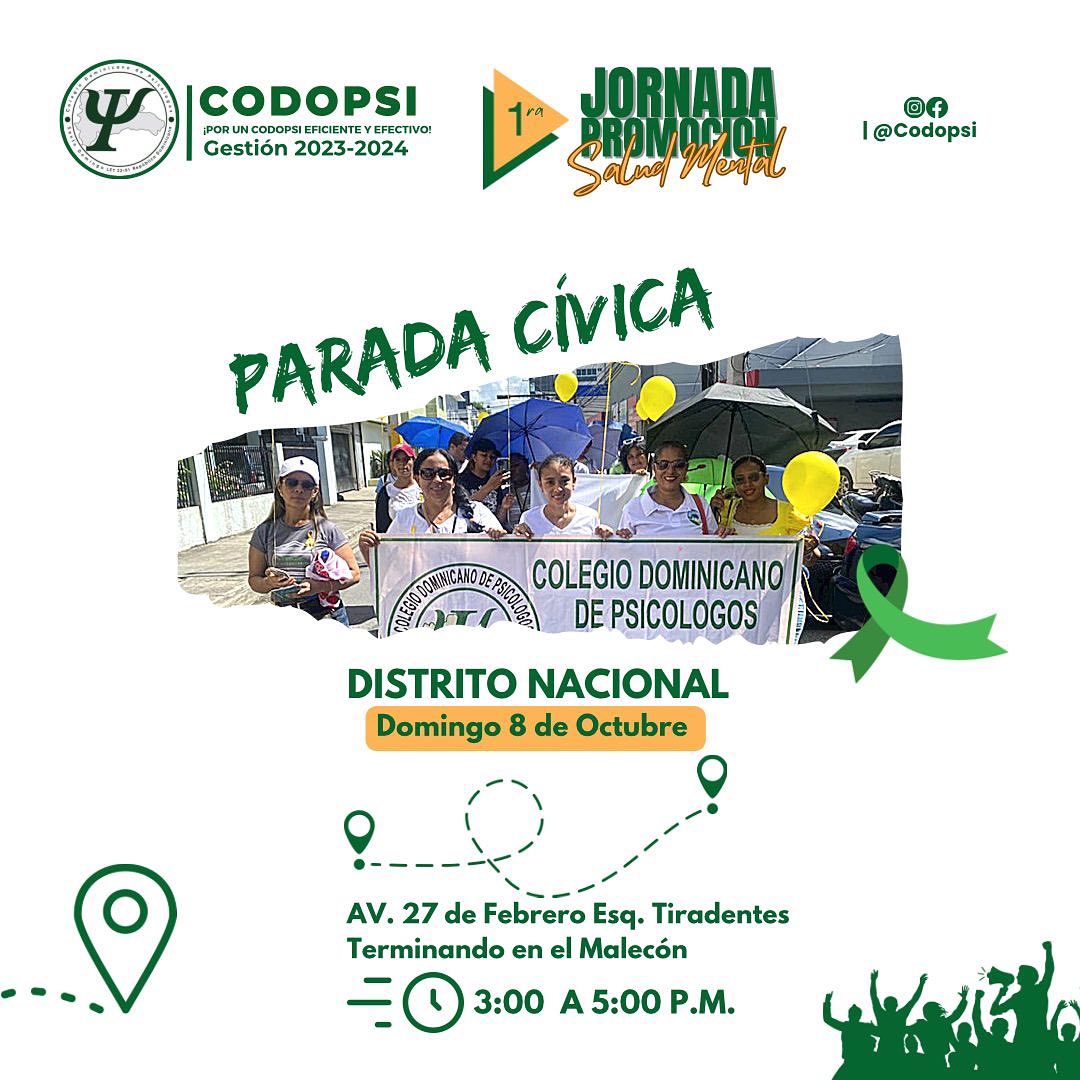 Parada Cívica del CODOPSI Promueve la Salud Mental en Santo Domingo